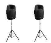 2x Omnitronic VFM-212 12" Aktiv-PA-Lautsprecher inkl. Ständer